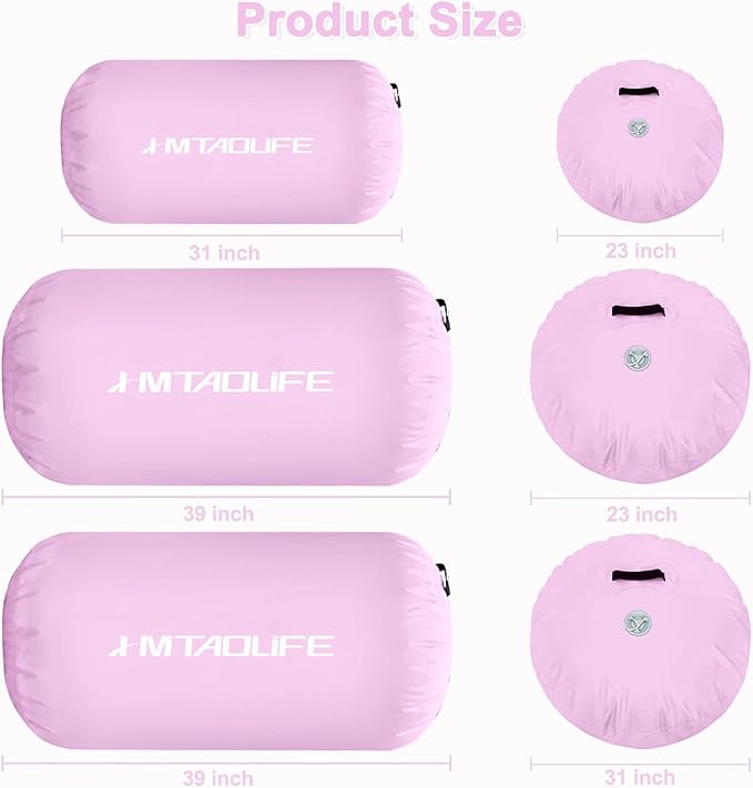 Gymnastics Air Roller Air Barrel, Inflatable Tumble Roller Mat, Air Roller Gymnastics Barrel Kids Back Somersault Backbend Trainer for Yoga Training Cheerleading Home Use