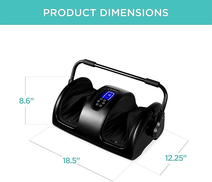 Best Choice Products Heated Shiatsu Foot Massager for Pain Relief, Plantar Fasciitis, Neuropathy, Blood Circulation w/Compact Design - Satin Black