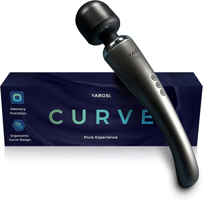 Yarosi Cordless Curve Therapeutic Device - 8 Powerful Speeds and 20 Patterns - for Deep Muscle Aches and Sports Tissue Recovery - Rechargeable - Travel Friendly - Silver