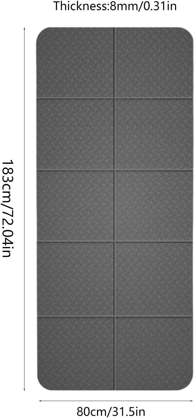 Travel Pilates Mat Nonslip Foldable Gym Workout Mats Fitness Training Pilates Exercise Mat for Women Sports Exercise and for Women