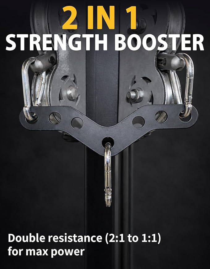 2 to 1 Cable Attachment Adapter,Adjustable LAT Pull Down Bar,Cable Machine Attachments for Gym-8 Inches