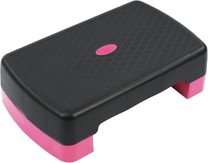Fitvids Aerobic Step Platform Trainer with Adjustable 2-Level Risers, 400 Pound Weight Capacity – Non-Slip Exercise Stepper for Cardio, Strength, and Fitness Workouts, 18-Inch, Multiple Colors