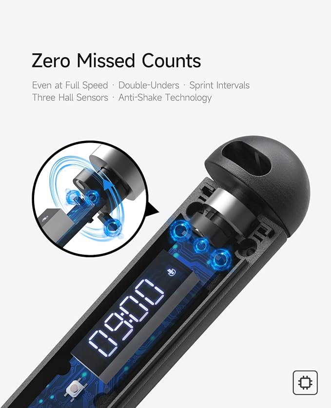 Smart Jump Rope | Accurate Calorie Tracking & 4 Training Modes | Adjustable Steel Wire Rope | Built-in High-Speed Bearings | Type-C Charging | Ideal for Fat Burning, Speed Training & Home Workouts