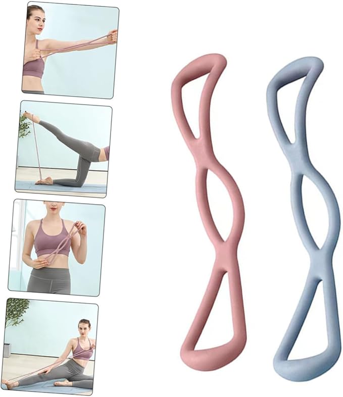 2pcs Fitness Bar Yoga Bar Kit Fitness Equipment Pulling Rod Elastic Band Tensioner Workout Resistance Bands