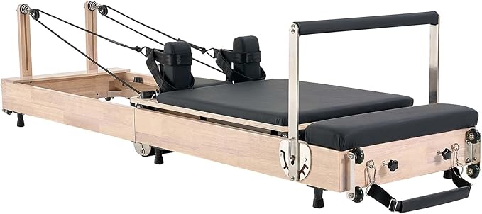 VEVOR Pilates Reformer Machine, Pilates Workout Equipment for Home Gym Studio Use, Pilates Reformer with Sitting Box and Jumpboard，fit for Beginners & Advanced Users