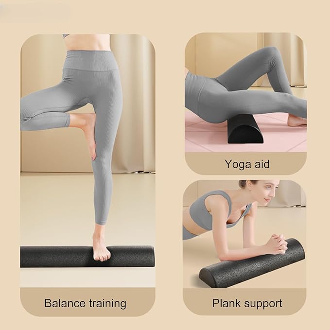 Physical Foam Roller - High Density Half Stretching Equipment,Full Body Foam Roller,for Home Gym Studio Pilates Fitness Workout Post-Sports Training Stretching
