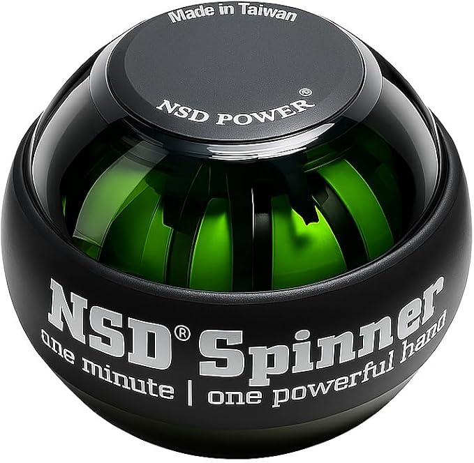 NSD Manual Spring Assisted Start Spinner Gyro Ball – Up to 15,000-18,000 RPM Premium & Durable Hand Strengthener and Wrist Exerciser for Grip Strength Training, Forearm Workout, and Pain Relief