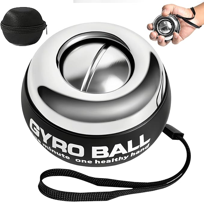 Vollmetal Gyroball Wrist Exerciser Ball Auto Start 5 Level Resistance Gyroscopic Forearm Trainer Arm Strengthening Arm Finger Wrist