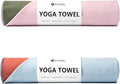 Eunzel 2 Pack Hot Yoga Towel, Reversible Two-Tone Non-Slip Yoga Mat Towel, Sweat Absorbent for Hot Yoga, Pilates and Workout, 72" x 26.5", Sedona Red& Blue/Army Green& Pink