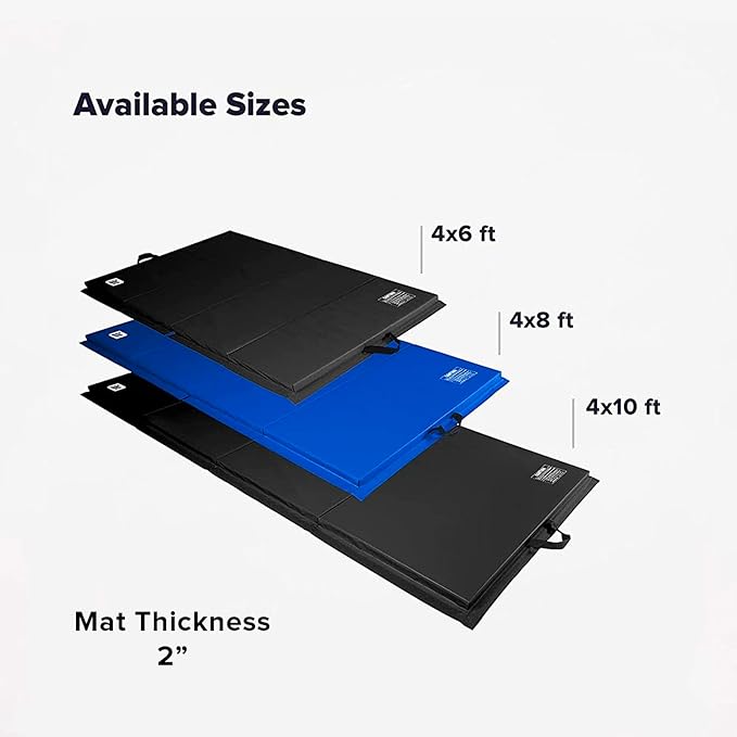 We Sell Mats - 4 ft x 8 ft x 2 in Premium Personal Fitness & Exercise Mat for Home Workout - Lightweight and Folds for Carrying – All Purpose Home Gym Mat – Thick Mat for Yoga, Pilates, Stretches