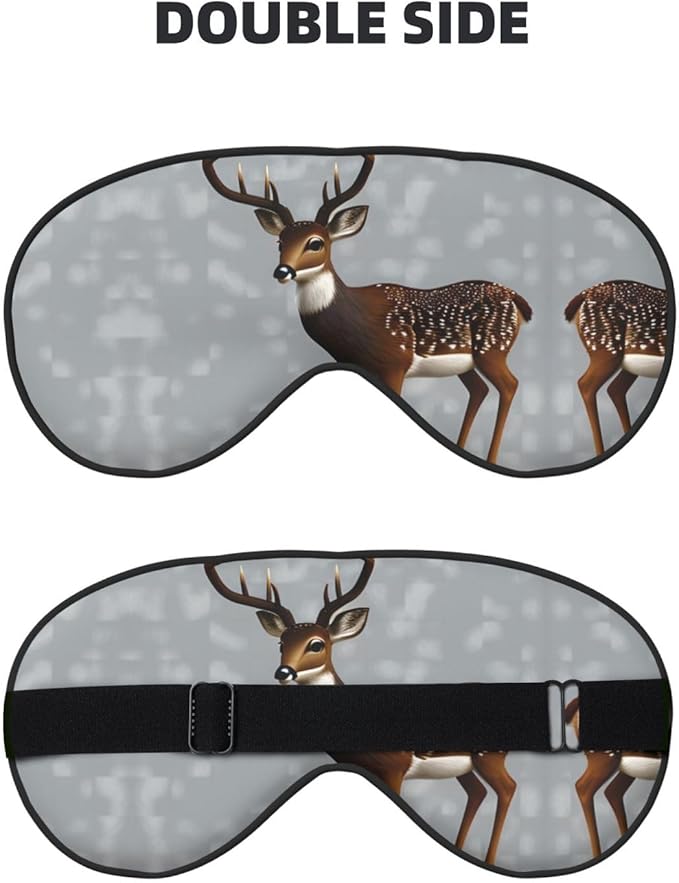 Grey Plum Deer Head-Mounted Double-Sided Light-Blocking Sleeping Eye mask to Protect Eyes and Relieve Eye Fatigue