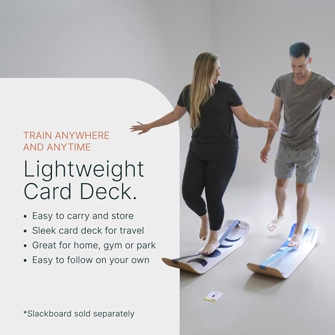 GIBBON SlackBoard Accessories, 3 Options: Slack Board Stand Display Rack, Standing Pole 60” to Assist Balance Training, or 52 Exercise Cards Deck for Fitness Workouts with SlackBoard GiBoard