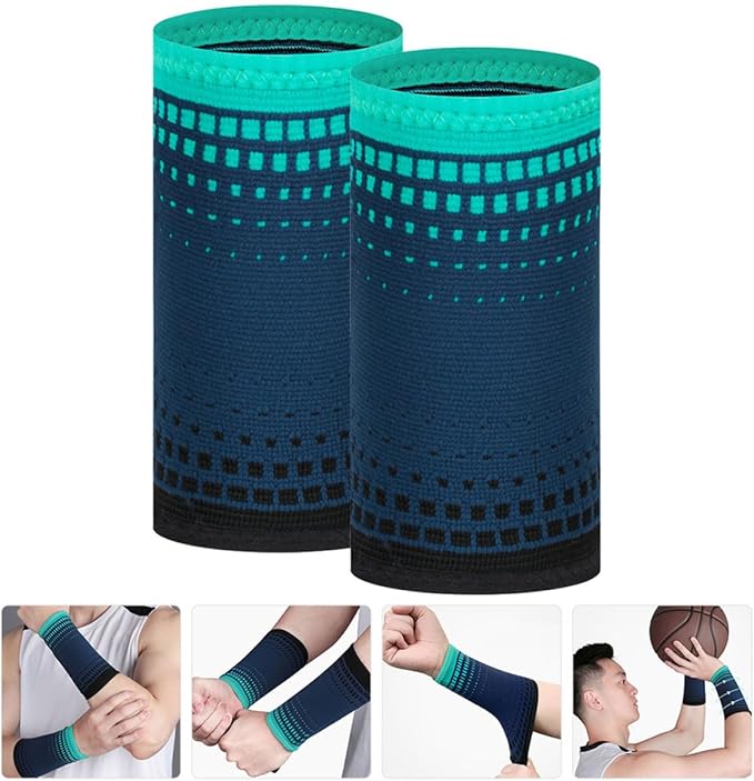 Milisten 2pcs Protective Wrist Brace Compression Training Sleeves Knit Portable Wrist Supports Fitness Joint Wraps for Men and Women Gym Workout Sports