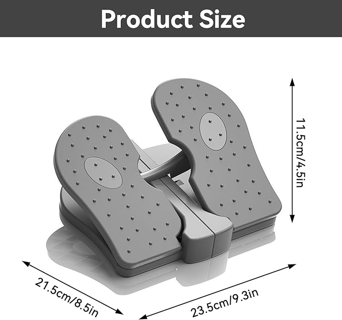 Mini Stepper Trainer, Reinforced Nylon Foot Stepper Exercise Machine Quiet Stair Stepper Foldable Leg Exerciser Peddle for Home Office