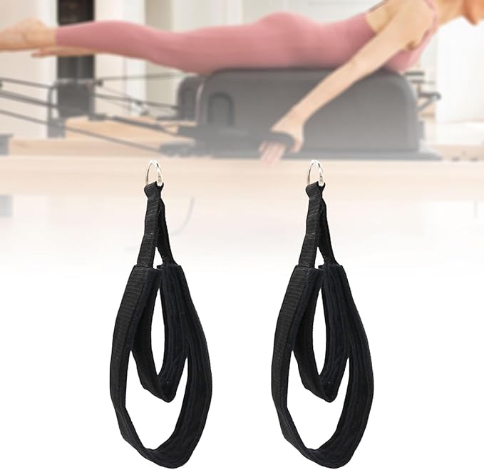 2X Pilates Straps Double Loop Straps for Reformer D Rings Fitness Flexibility Exercise Gymnastics Equipment Unisex