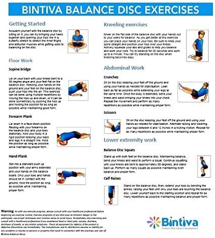 Inflated Stability Wobble Cushion, Including Free Pump/Exercise Fitness Core Balance Disc