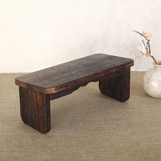 Natural Wood Meditation Bench Portable Stool Kneel Mat for Home Yoga Travel