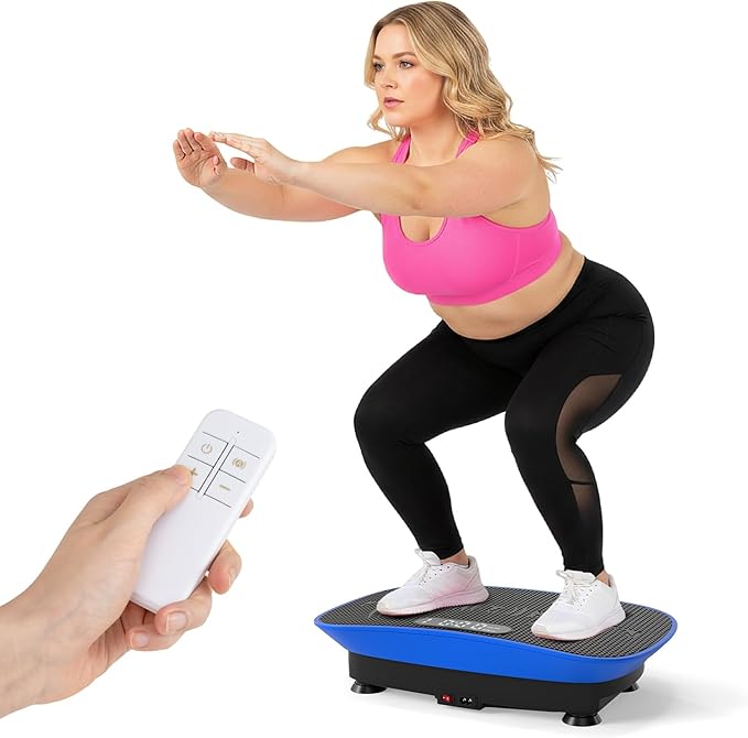 GYMAX Vibration Plate Exercise Machine, Vibration Plate with 10-Level Intensity, LED Display & Remote Control, Body Vibrating Plates Stand Shaking Platform Fat Burning Machine
