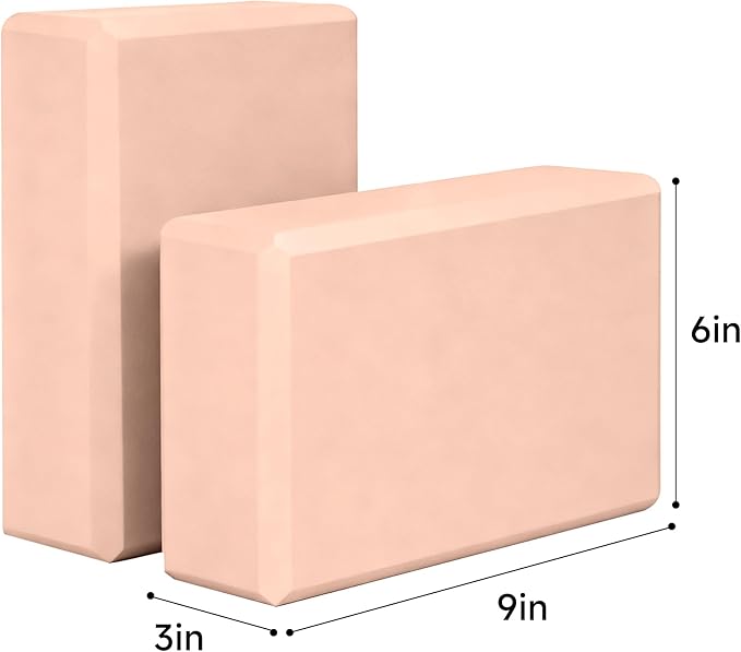 Leikefitness Yoga Blocks 2 Pack,Lightweight-High Density Eva Foam Soft Non-Slip for Yoga, Pilates, Meditation 9"×6"×3"