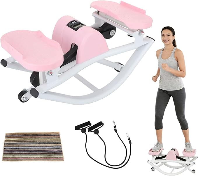 Woodye Lateral Thigh Trainer & Ski Simulator - U-Shaped Side Stepper for Home Workout, Quiet Glide Sculpting Machine for Glutes & Inner Thighs, Resistance Bands & Mat Included