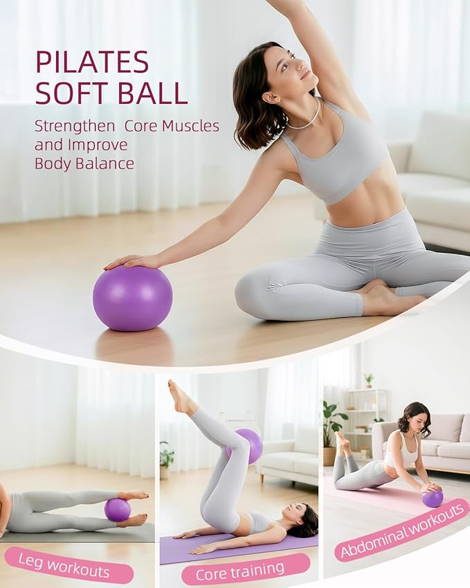 Abahub Pilates Ring Set, Home Workout Pilates Equipment, 14”Magic Circle, Yoga Ball, Resistance Bands, Sliding Disks, Socks, Fascial Ball, Workout Guide & Bag, Blue Set