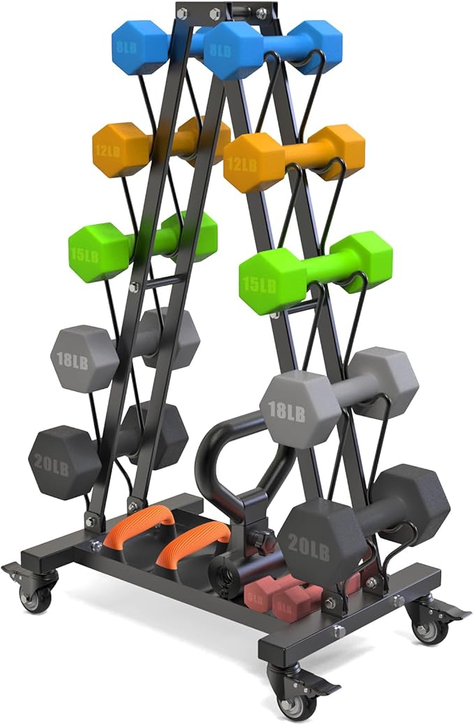 Kipika Heavy Duty 3 Tier Dumbbell Rack Multifunctional, Weight Rack for Dumbbells, Home Gym Equipment, Suitable for Storage of Dumbbell, Kettle Bell, Barbell Plate, Barbell Bar