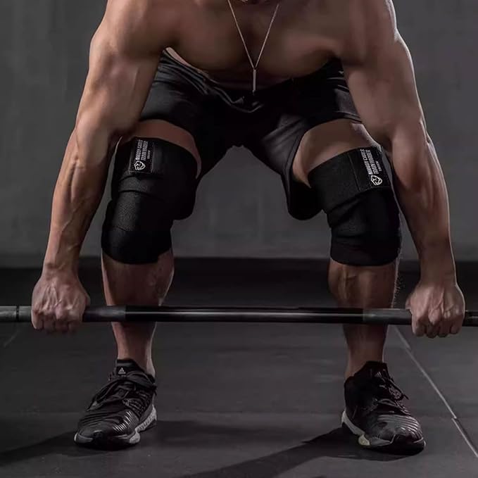 TAVIEW Knee Wraps (1 Pair), Knee Support for Squats, Weightlifting, Powerlifting, Leg Press, and Cross Training - Flexible 72 inch for Men & Women