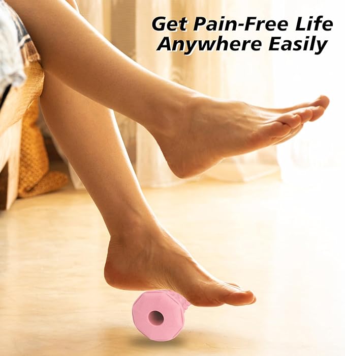 Plantar Fasciitis Relief Pink Set,Foot Roller Massager,Massage Lacrosse Ball,Spiky Ball Therapy Set for Relieve Plantar Fasciitis,Neuropathy Pain Relief Feet,Deep Tissue Muscle Massage