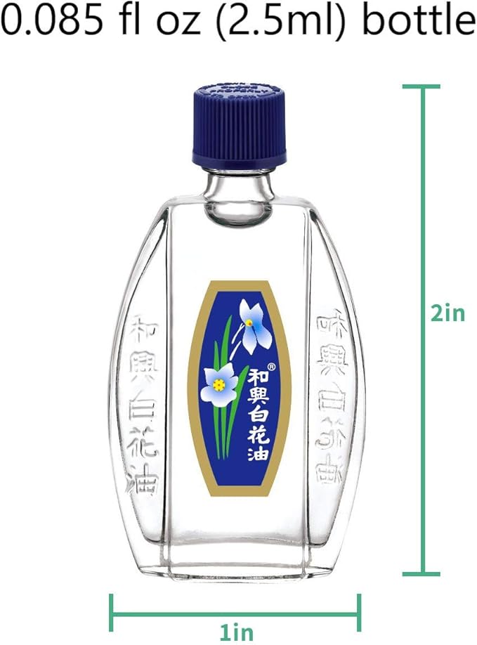 White Flower External Analgesic Balm Oil 2.5ml/ 0.085fl Oz, Authentic US Import (6 Pack)