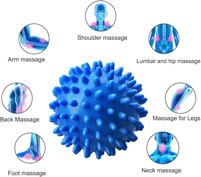 PGYUD Spiky Massage Balls 4 Pack, Trigger Point & Plantar Fasciitis Relief, Deep Tissue Roller for Feet, Back, and Muscles (Green, Pink, Purple, Blue)