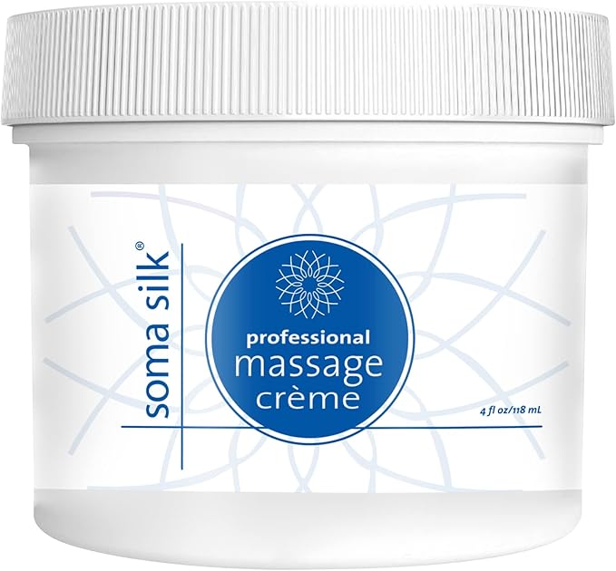 Professional Massage Cream, 4 oz - Smooth & Silky Massage Creme for Massage Therapy - Calendula & Jojoba Oils - Long Lasting Glide - Washes Clean from Linens - Spa & Therapist Supplies