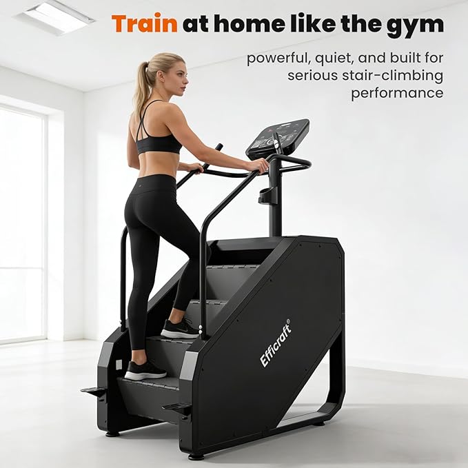 Stair Stepper Machine, Commercial Grade Stair Master for Exercise at Home, Continuous Climbing Exercise Machine for Cardio, 15 Speed Levels Stair Master, 15-164 Steps/Min, Black