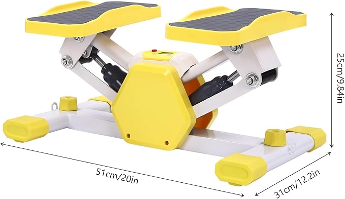 Mini Stepper for Exercise, Mini Fitness Stepper with 330.69lbs Max Load Capacity, Workout Stepper Machine for Home Workout Equipment, Step Machine with Two Resistance Bands