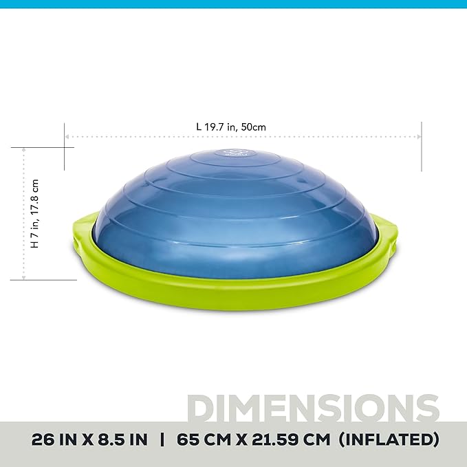 BOSU Sport Balance Trainer, Travel Size Allows for Easy Transportation and Storage, 50cm,