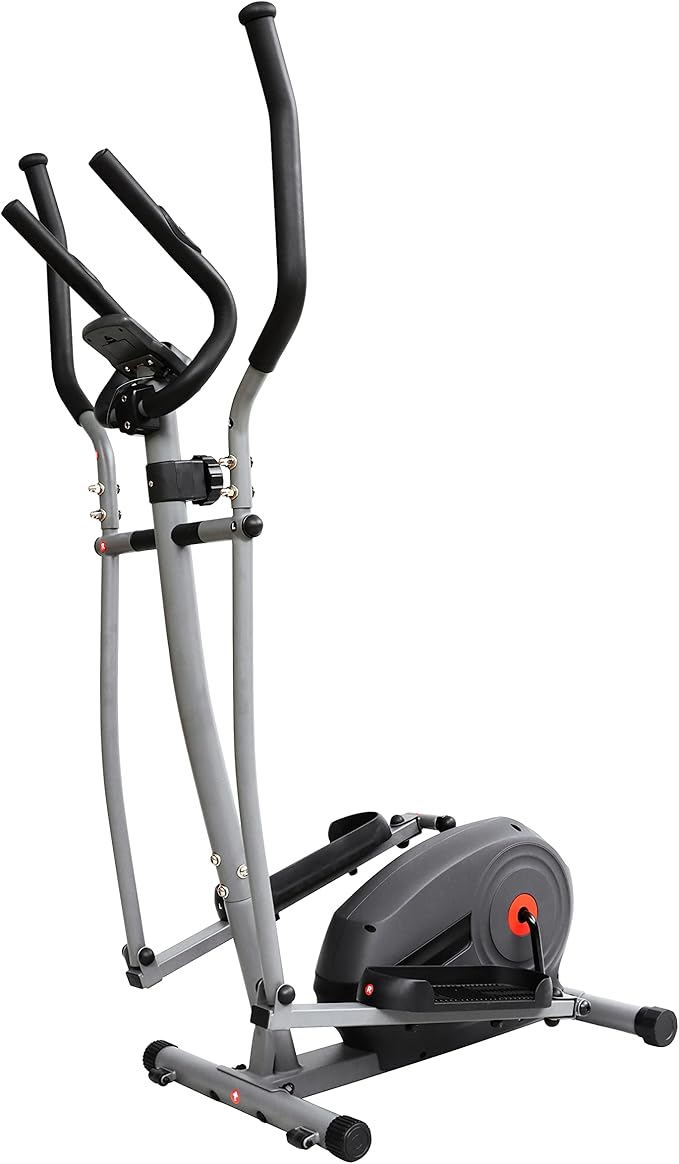 Sunny Health & Fitness Elliptical Exercise Machine, Silent Magnetic Fully Body Training with Pulse Rate Grips, LCD Performance Monitor Equipment for Home Gym, Adjustable Resistance SunnyFit App Access