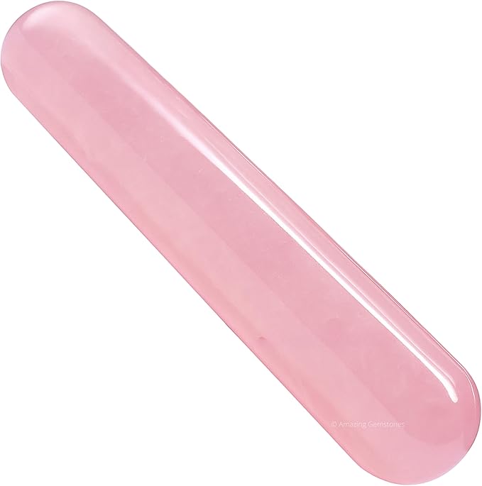 Amazing Gemstone Rose Quartz Crystal Wand Massage Stick - Pelvic Wand Gua Sha for Adults - Crystals and Healing Stones Massage Wands for Adults Gifts (Smooth)