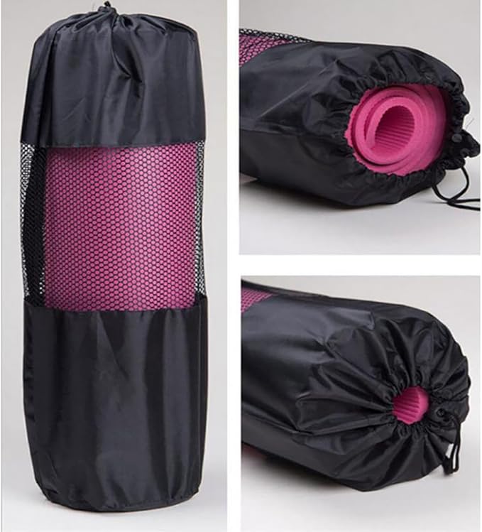 2 Pcs Yoga Mat Mesh Bags Portable Exercise Yoga Mat Carriers Large Yoga Mat Storage Bags with Adjustable Strap