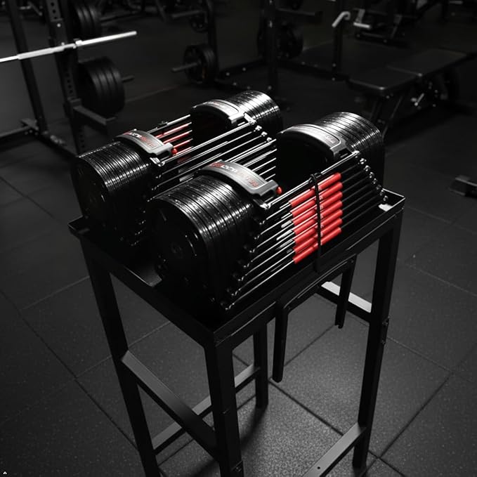 Commercial Heavy Duty Adjustable Dumbbell Stand & Kettlebell Stand, Adjustable Dumbbell Weight Rack, Kettlebell Storage Rack, Weight Rack for Garage/Home Gym/Commercial with Non-Slip Base, Anti-Tip Safety & Space-Saving Design, Weight Capacity 500/600/...