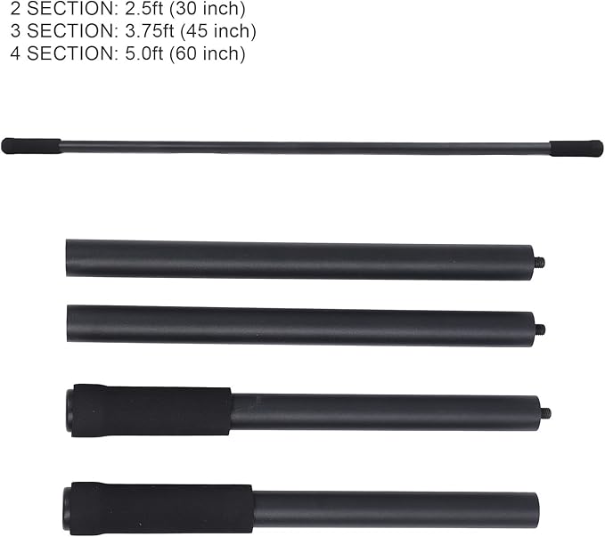 Dpofirs 5ft Yoga Stretching Stick, Adjustable Steel Exercise Pole with Foam Handles for Mobility & Balance Training