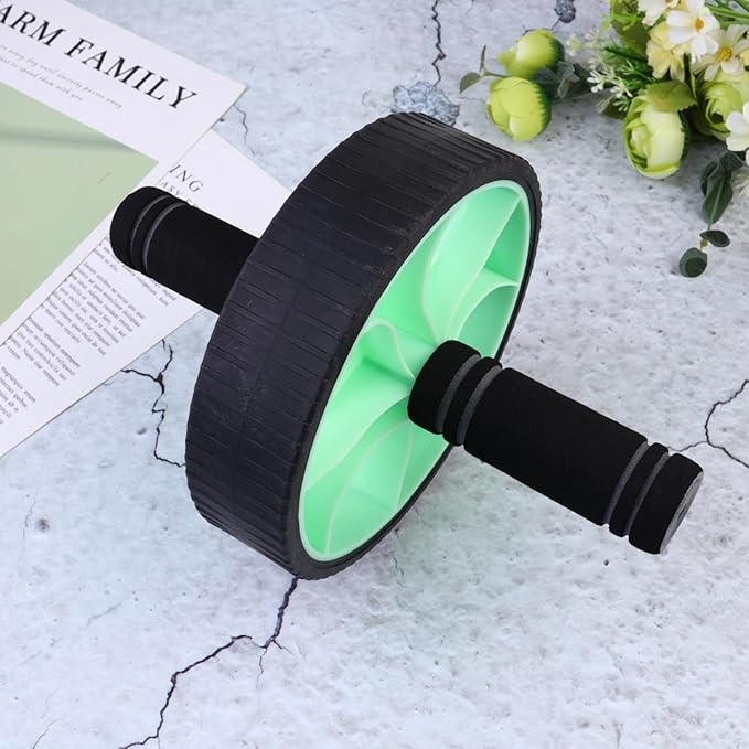 Ab Roller Wheel Abdominal Exercise Device Home Fitness Equipment for Core Strength Training Unisex with Non-slip Grip Green