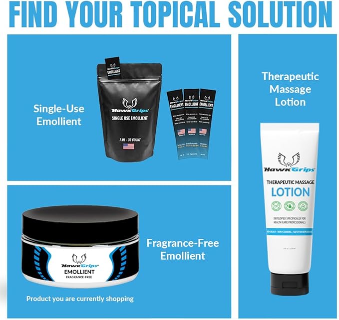 HawkGrips, 8oz Massage Emollient 10ct, Fragrance-Free, Shea Butter, Oil Based, Vegan, Soft Tissue Mobilization and Lubrication for Manual and Assisted Massage Therapy Techniques, Cream Alternative