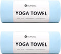 Eunzel 2 Pack Hot Yoga Towel Non Slip Yoga Mat Towel Non-Slip Sweat Absorbent Microfiber Towel for Hot Yoga, Pilates and Workout 72" x 26.5", Blue