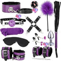 12 Piece Leather Casual Pilates Training Set (Purple Black), Indoor Hip and Wrist Exercise Fun Dice Accessories, Couple Gift