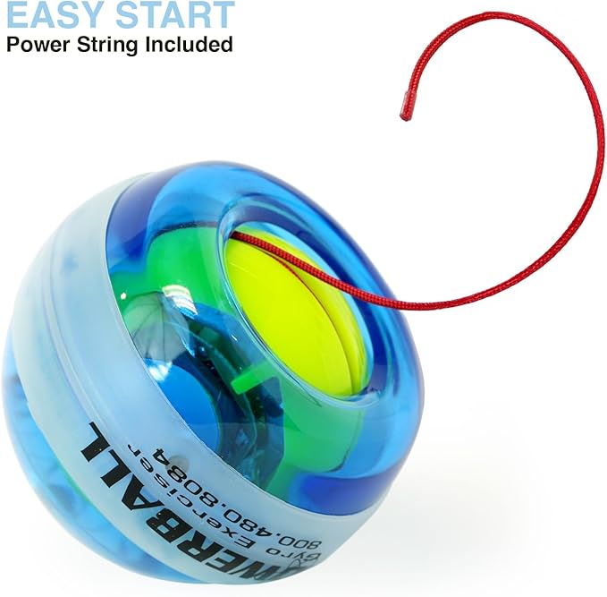 DFX Sports & Fitness Lighted Gyro Exerciser Ball – 40 lb Wrist & Forearm Strength Trainer with LED Lights, Grip Builder & Rehab Device