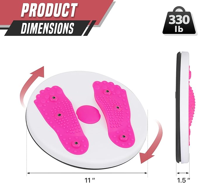 Abs Twister Board, Body Shaping Waist Twisting Disc for Aerobic Exercise, Core & Ab Exercise, Fitness Slim Losing Weight Sports Equipment, 6 Magnets Reflexology, 11 In