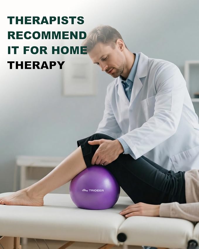 Trideer 9-Inch Pilates Ball, Small Exercise Ball for Yoga, Core Training, Physical Therapy, Balance, Stability and Stretching Pilates Equipment with Inflation Straw