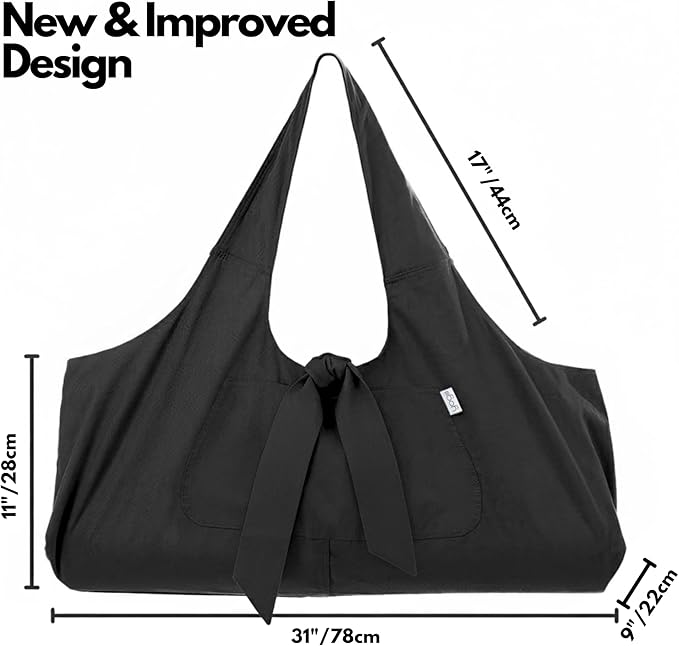 Yogiii Yoga Mat Bag | The ORIGINAL YogiiiTotePRO | Large Yoga Mat Bag or Yoga Mat Carrier with Side Pocket | Yoga Bag Fits Most Size Mats