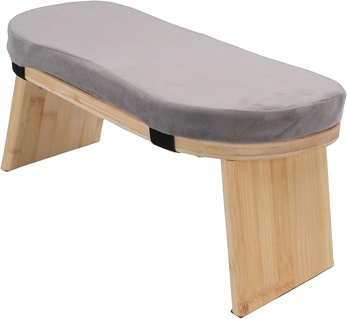 Focket Meditation Bench, Premium Beech Wood Kneeling Stool with Magnetic Hinge Locks 260 Lbs Capacity Fold Flat Design, Prayer Bench with Soft Cotton Cushion and Non Slip Base for