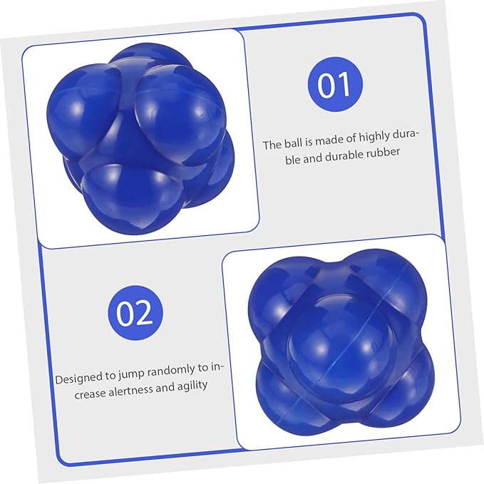 BESPORTBLE Hexagonal Reaction Ball for Agility Training Fitness Agile Ball for Hand Eye Coordination and Speed Improvement Large Blue Agile Training Equipment for Baseball and Sports