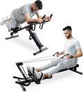 Tousains 3 in 1 Foldable Rowing Machine, AB Machine with 3 Level Angle & Led Monitor, Multi-Functional Rower Fitness Equipment Home Gym Full Body Fitness Machine